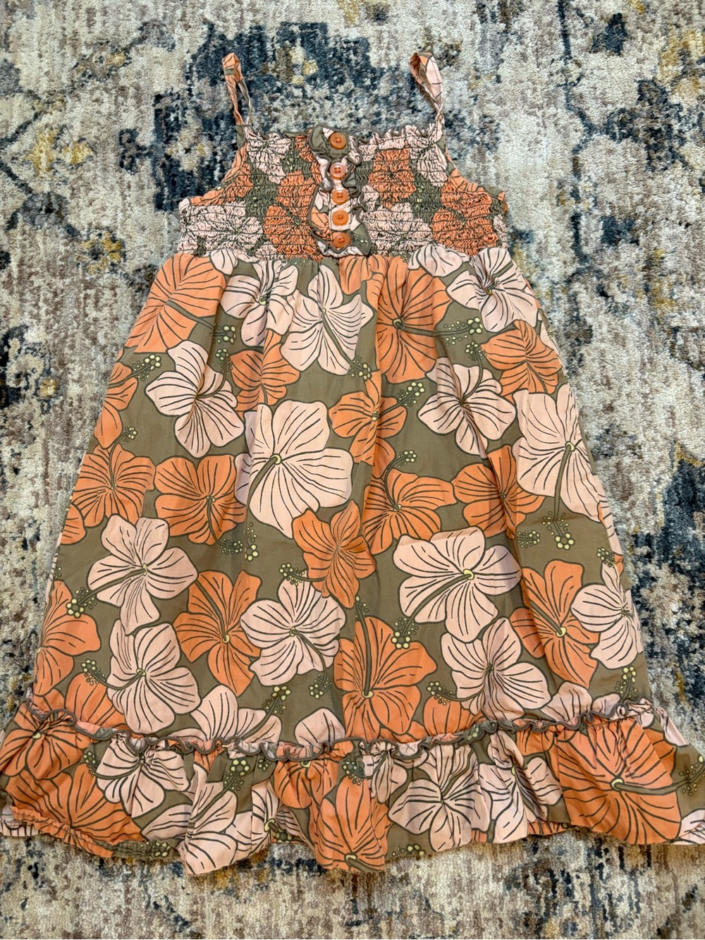 Y2K Old Navy Floral Dress Girls 4T Summer 2008 Sundress Maxi Spaghetti Strap